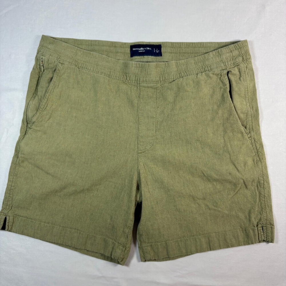 Abercrombie & Fitch Mens Stretch Corduroy Shorts Large Olive Green 6" Inseam